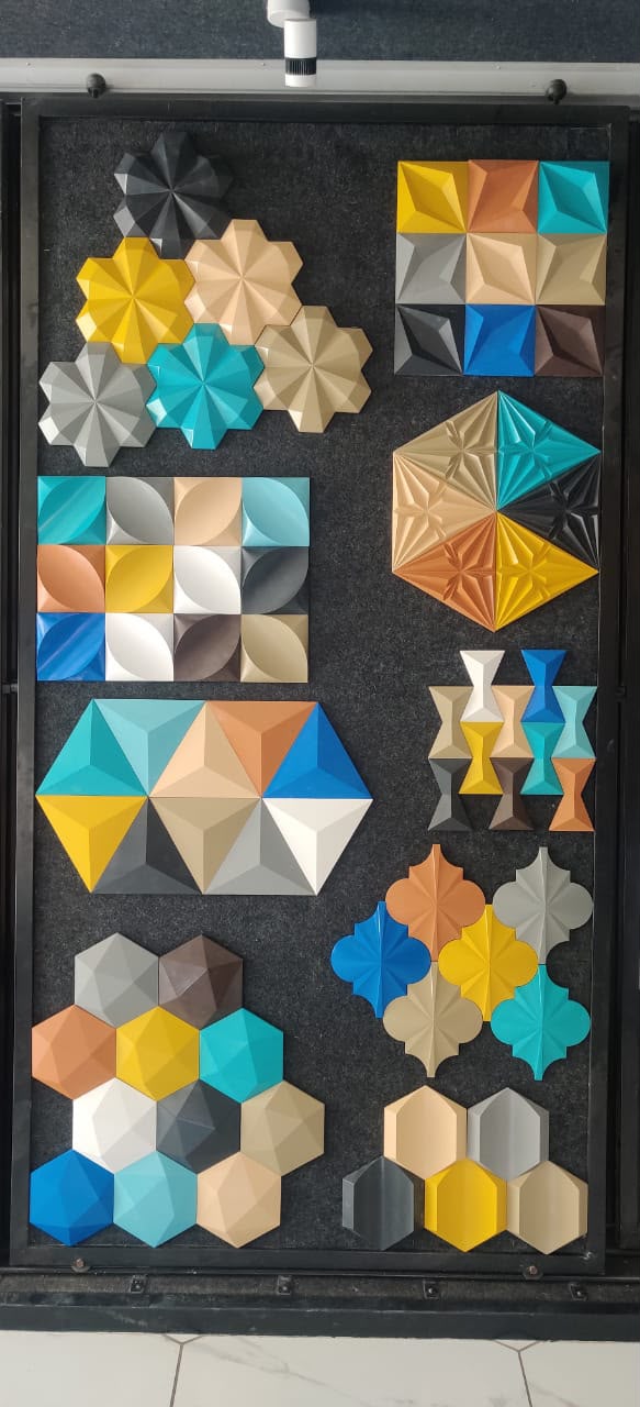 Showroom board of elevation panel design samples